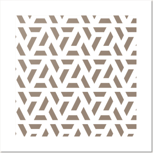 Modern Brown Triangles Pattern Posters and Art